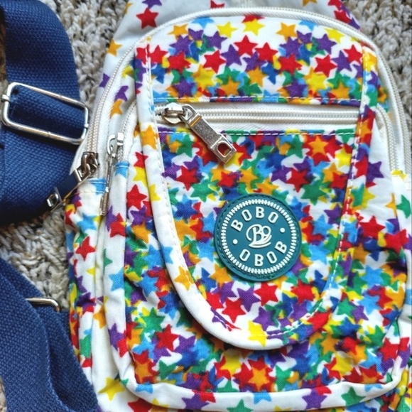 BOBO OBOB Colorful Stars Slingpack Backpack Shoulder Tote Crossbody Purse - Picture 2 of 9